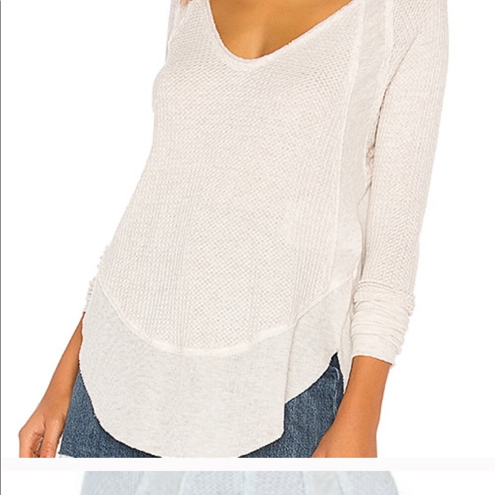We the free waffle knit thermal top.